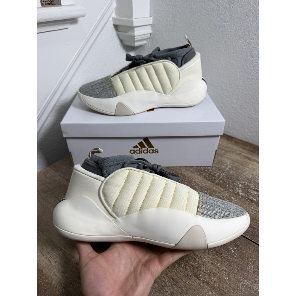 Adidas Harden Vol. 7 Basketball Shoes Cream White Denim IF5619 Men's Size 10.5